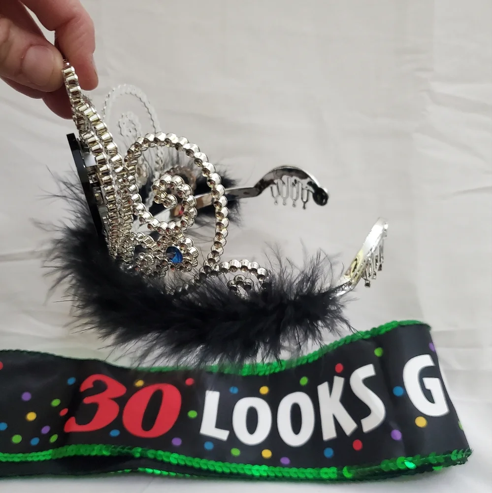 30th Birthday Tiara & Sash NEW